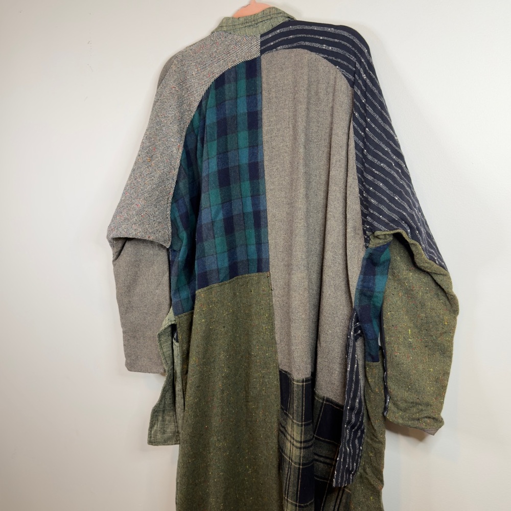 Boho Patchwork Textured Long Hippie Jacket Duster… - image 5